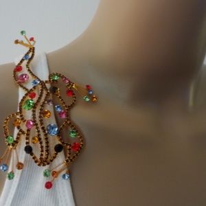 Vtg Frog Trembler Shoulder Brooch Pin Rhinestone